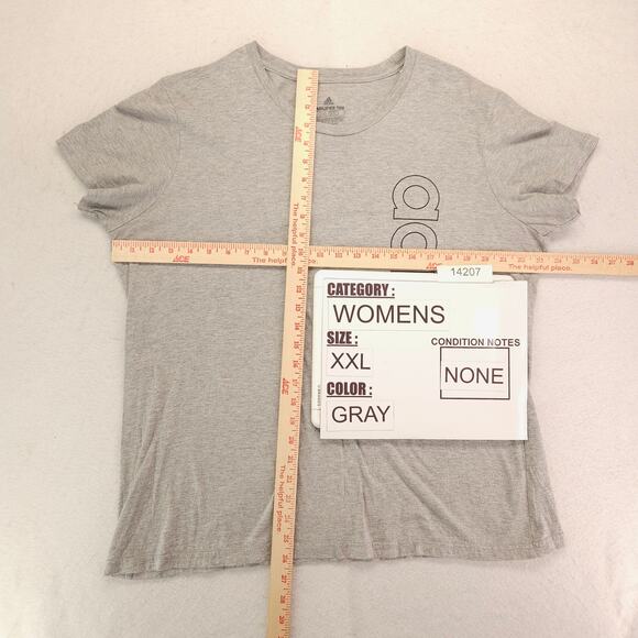 Adidas Graphic Short Sleeve Crew Neck Casual T Shirt Womens Size 2XL Gray - Picture 5 of 9